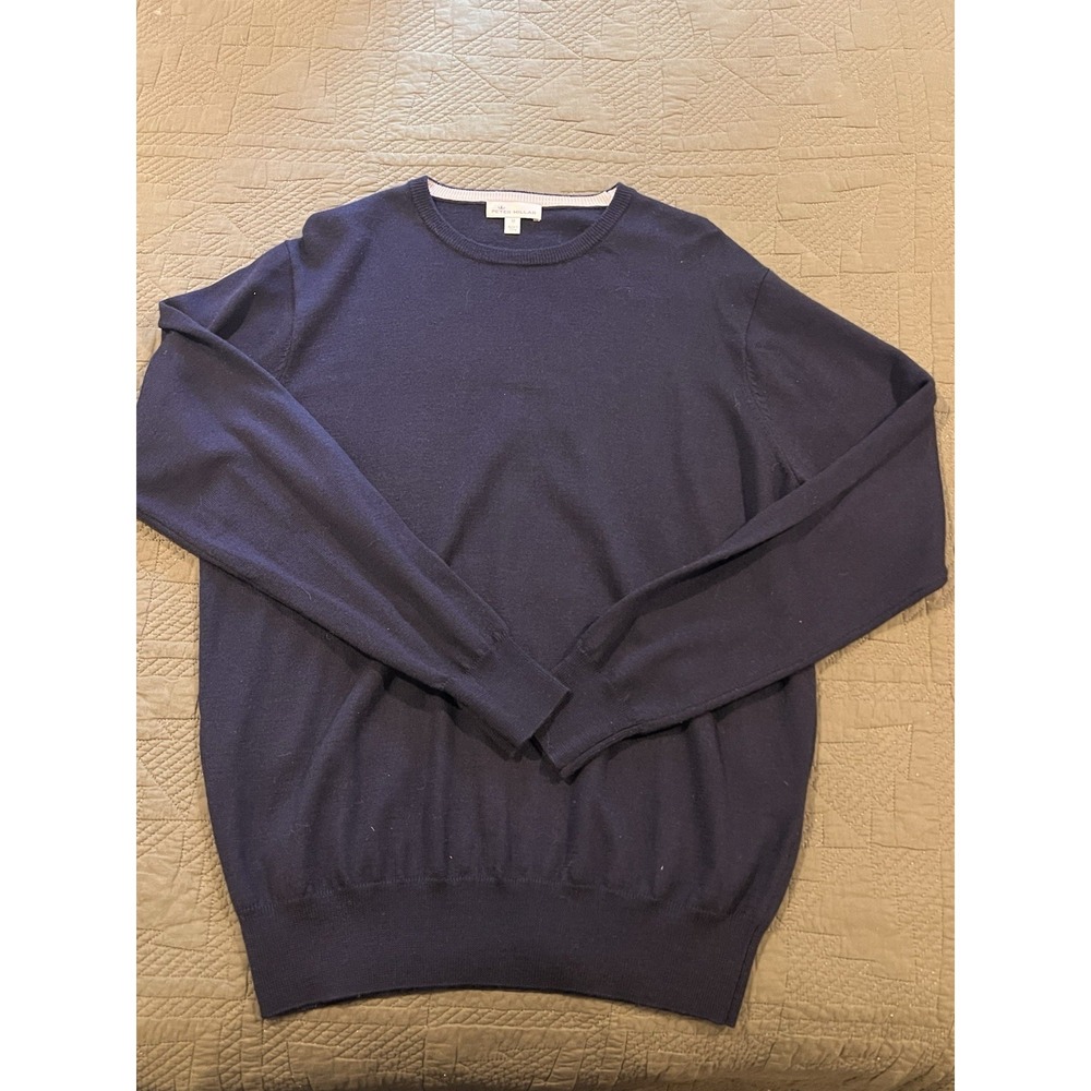 Peter Millar Men's Merino Wool Silk Blend Crew Neck Sweater Light Weight Medium - Picture 7 of 10